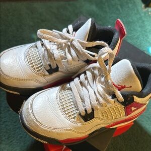 Jordan White and Red Sneakers Classic Air Design